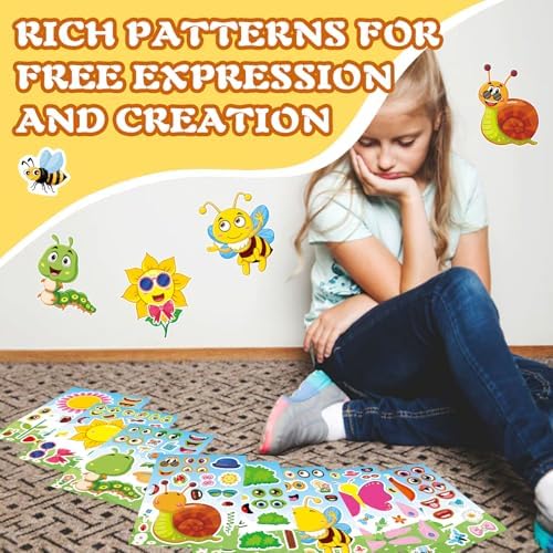 24 Sheets Make Your Own Stickers, Creative Game Stickers for Kid Toddlers