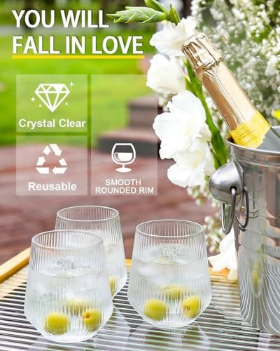 40 Pack Plastic Wine Glasses, 12 Oz Disposable Cocktail Whiskey Glasses