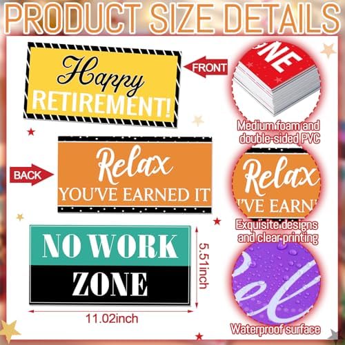 Beeveer 24 Designs Retirement Photo Booth Props, Double Sided PVC Signs