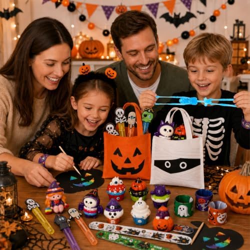 SNLN 146 Pcs Halloween Party Favors for 12 Kids, Goodie Bag Stuffers