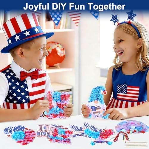 Fennoral 24 Pack 4th of July Craft Kit for Kids