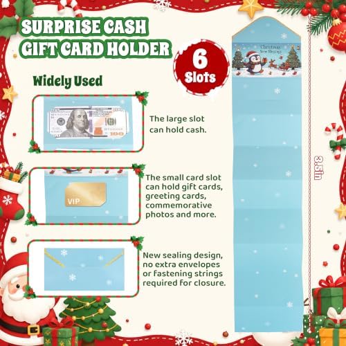 New 6Pcs Christmas Money Holders for Cash & Gift Card Holders