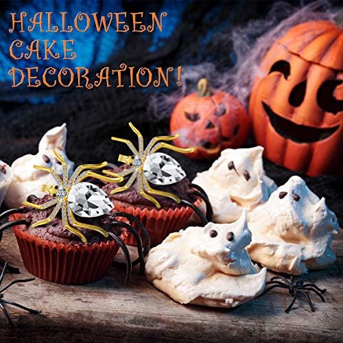 Patelai Spider Napkin Rings Halloween Metal Spooky Rhinestone Napkin Holder Buckle Serviette Halloween Table Decoration Party Supplies