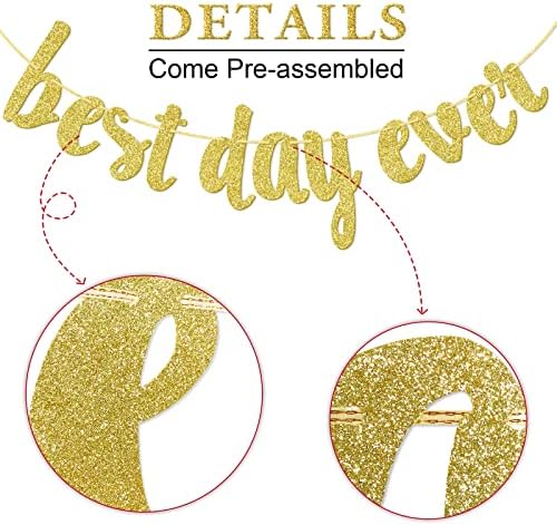 Qttier Best Day Ever Banner, Wedding Banner