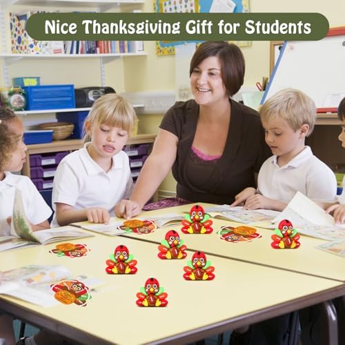 Sotiff 24 Sets Thanksgiving Football Turkey Figurines 3D Miniature Toys
