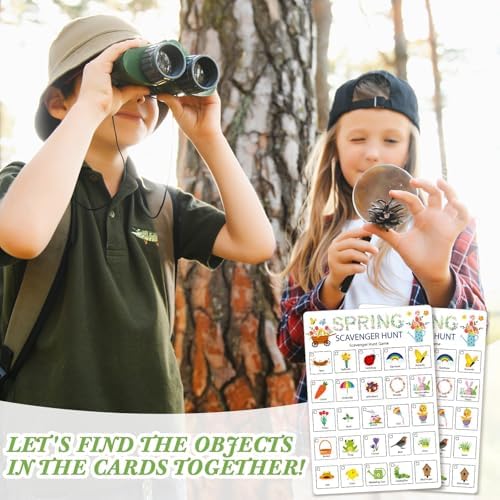 Hoolerry 30 Pcs Scavenger Hunt Cards for Kids Activities,Spring