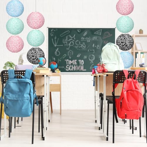 Baquler 12 Pcs Composition Notebook Hanging Lanterns Decorations, Pastel