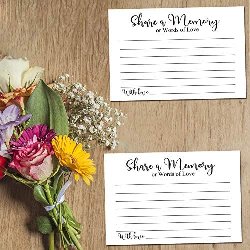 Share a Memory Cards, Funeral Guest Book, Memory Card for Celebration of Life, Graduation, Wedding, Retirement, Going Away Party, Pack of 50, 4x6 Inch