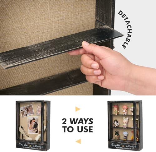 AW Bridal 11x16 Large Shadow Box Display Case, Bridal Shower Gifts, Black
