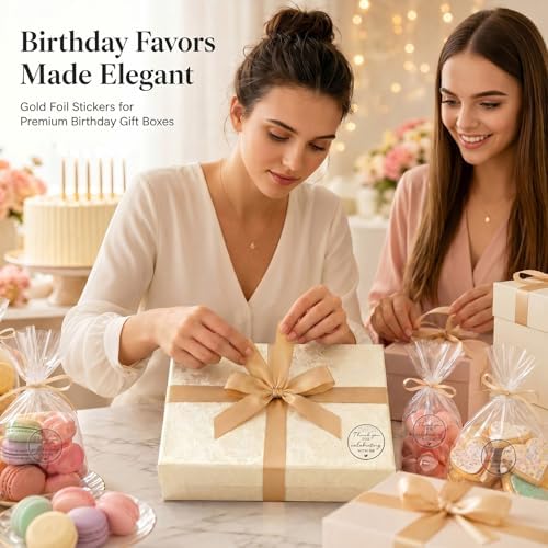 100PCS Thank You for Celebrating with Me Stickers, Clear Black Foil Party Favor Labels for Birthday, Baby Shower, Bridal Shower, Graduation & Gift Bag Packaging 1.6 Inch