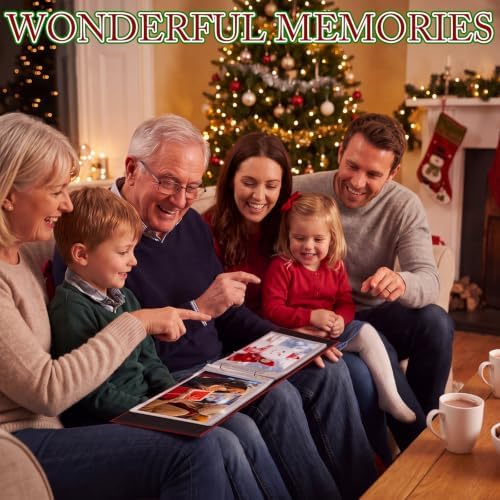 Spiareal Christmas Red Card Organizer with 100 Page suit 6x8 In Card Photo