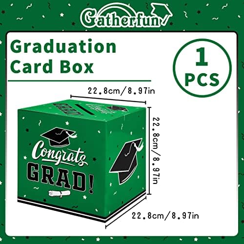Gatherfun Graduation Party Decorations Graduation Box Graduation Card Box for Graduation Gift Graduation Party Favors Decor Party Supplies Green