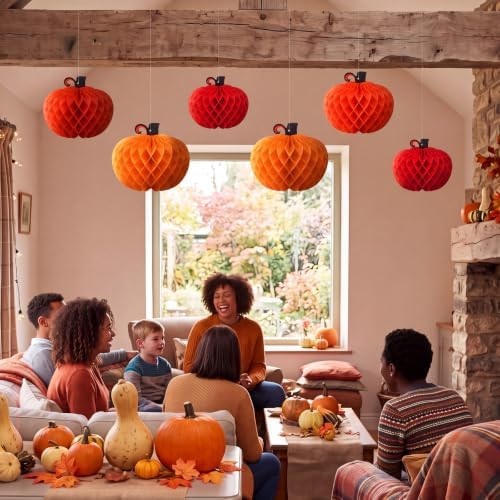 Fourluoo Fall Pumpkin Table Centerpiece Decorations