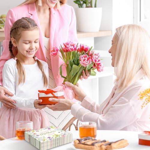 JarThenaAMCS 50Pcs Happy Mother's Day Napkins Paper Disposable Napkins Watercolor Wildflower Luncheon Dinner Napkin for Spring Birthday Mother's Day Supplies