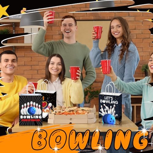 Kolldenn 48 Pcs Bowling Party Favor Bags with Handles, Bowling Goodie Bag
