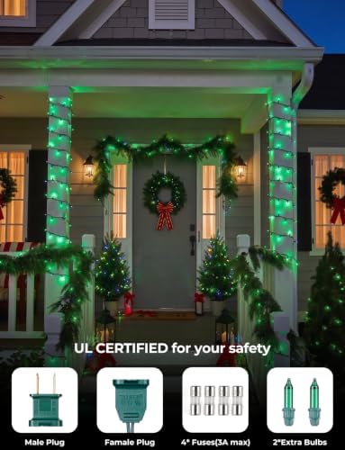 St. Patrick's Day Green Lights, 20FT 100 Count Incandescent Mini String Lights, Connectable Waterproof Fairy Light Plug in Halloween Christmas Decorations for Indoor Outdoor Home Patio Party Decor