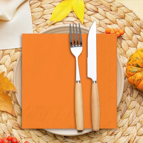 Whaline 80Pcs Thanksgiving Fall Paper Napkins Autumn Colors Luncheon Napkin 4 Colors Disposable Dinner Dessert Napkin for Home Kitchen Party Supplies