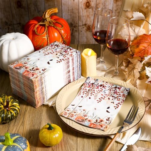 Seajan 200 Pcs Fall Disposable Hand Towels Bathroom Paper Guest Napkins