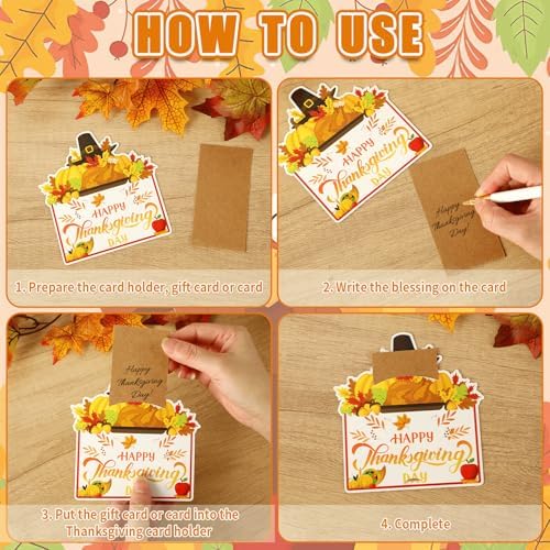 30Pcs Thanksgiving Gift Card Holder Fall Greeting Cards Sleeves