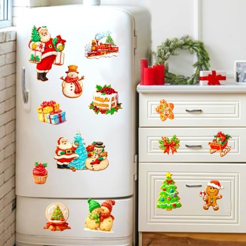 Christmas Window Clings,9 Sheets Christmas Party Window Clings Decoration, Decals for Glass Windom Indoor and Outdoor Home Decor, Santa Claus,Snowman