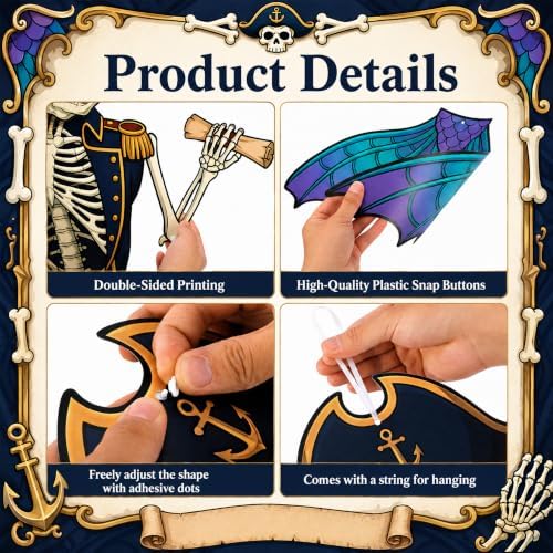 4Pcs 48" Halloween Paper Jointed Skeletons, Posable Skeleton Cutouts