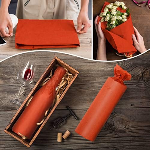 100 Sheets Orange Tissue Paper Artdly 14 x 20 Inches Plum Tissue Paper Bulk for Weddings Birthday DIY Project Wrapping Crafts Decor