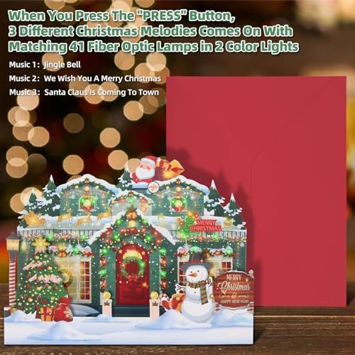 XTF2015 Christmas Greeting Cards 3D Pop Up Christmas Card
