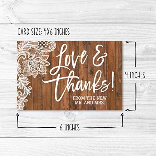 24 Wedding Thank You Cards with Envelopes Wedding Card Designed in USA