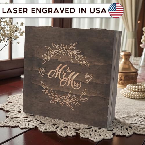 Mr & Mrs Wedding Memory Box, Engraved Gift for Couples, Small