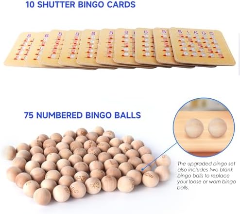 GSE Deluxe Bingo Game Set, Large Brass Cage, 10 Shutter Slide Bingo Cards