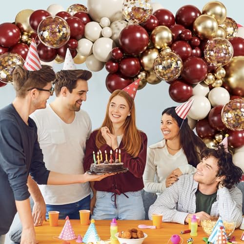 Burgundy Balloon Arch Garland Kit for Birthday Decorations