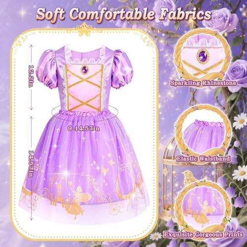 Princess Costumes for Girls, Princess Dress up Clothes for Girl 4-6
