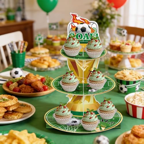Soccer Party Decorations Soccer Cupcake Stand Sports Cake Topper Supplies