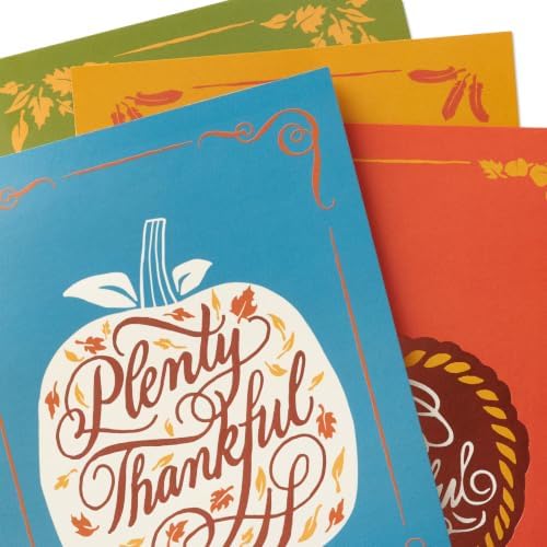 Hallmark Thanksgiving Cards with Envelopes, 16-Pack (Plenty Thankful)