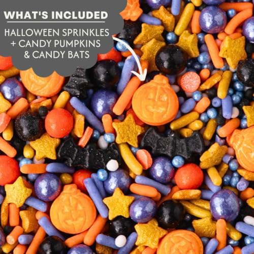 Sweets Indeed Halloween Sprinkles with Bats & Pumpkins, 4 ounces
