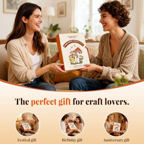 CYANFOUR 2026 New Embroidery Stitch Book Kit for Adults Beginners