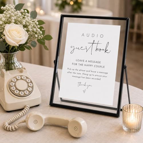 Calculs Audio Guest Book Sign, Black 8x10 Floating Picture Frame