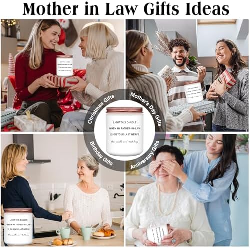 Homsolver Mother in Law Gifts, Mothers Day Birthday Gifts for Mother-in-Law, Anniversary Retirement Gift for Mom from Daughter Son in Law, Funny Lavender Candle Gift for Mom in Law