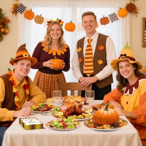 100PCS Thanksgiving Paper Plates and Napkins Set- (25 Guests)