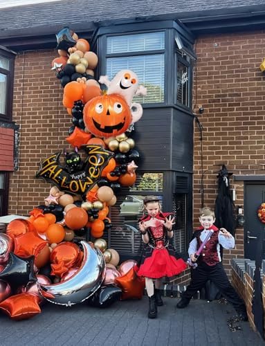 Halloween Balloon Garland Arch Kit, Orange and Black Balloons