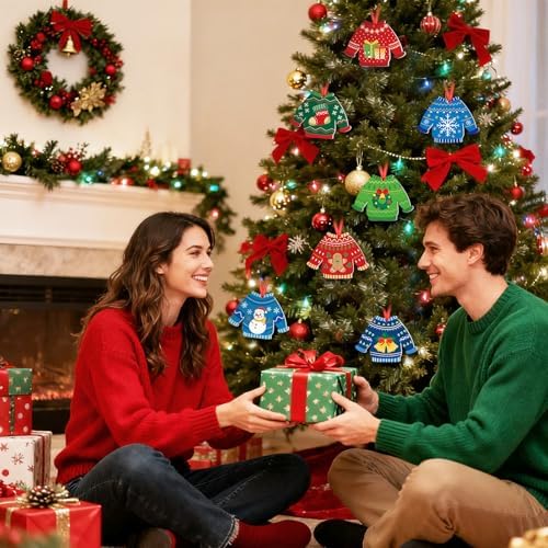 FOGWOWO 24 Pcs Gift Card Holder Christmas Ugly Sweater Shaped Holiday Gifts