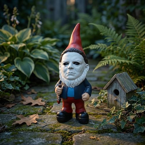 SPINNDO Horror Decor Halloween Decorations Indoor Garden Gnome Garden Statue Home Décor (B.red)
