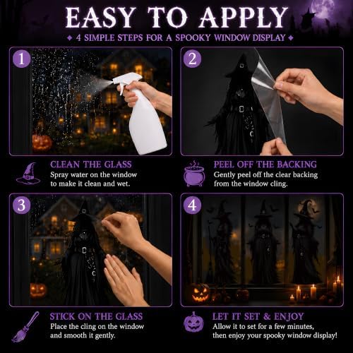 Halloween Decorations - Witch Window Clings for Halloween Party Decor
