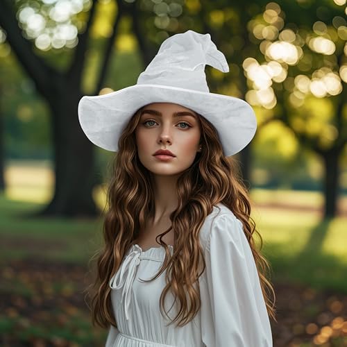 Women's Witch Hat with Shapeable Wide Brim and Adjustable Drawstring