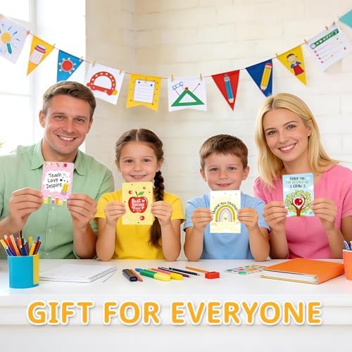 4Sets Teacher Gift Card Holder Book, Teacher Appreciation Gift Card Holder with Envelopes, Thank You Teacher’s Gifts from Students, Cards Holders for Teachers, End of Year Teacher’s Appreciation Week