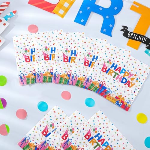 Natnarr 100 Pcs Happy Birthday Napkins, 5" Birthday Cocktail Napkins