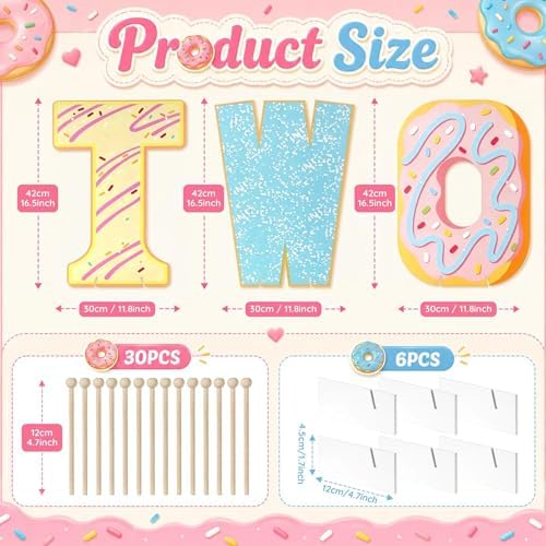 3 Pack Donut Wall Display Stand, Two Sweet Theme Donut Board