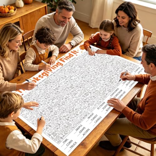 Giant Thanksgiving Word Pattern Find It Game for Family Office Large Group