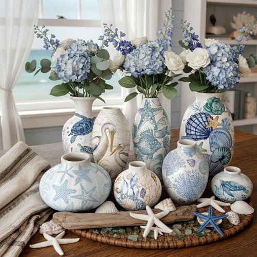 Tenceur 48 Pack 24 Styles Nautical Decoupage Paper Ocean Napkins, 13 Inch