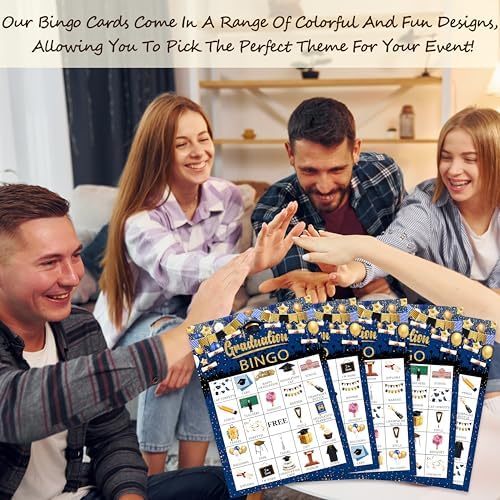 Graduation Bingo Game Cards for Adults, Graduation Party Game for Friend Family, Ideal for Graduation Themed Party Game, 24 Players Grad Party Supplies Favors, 007